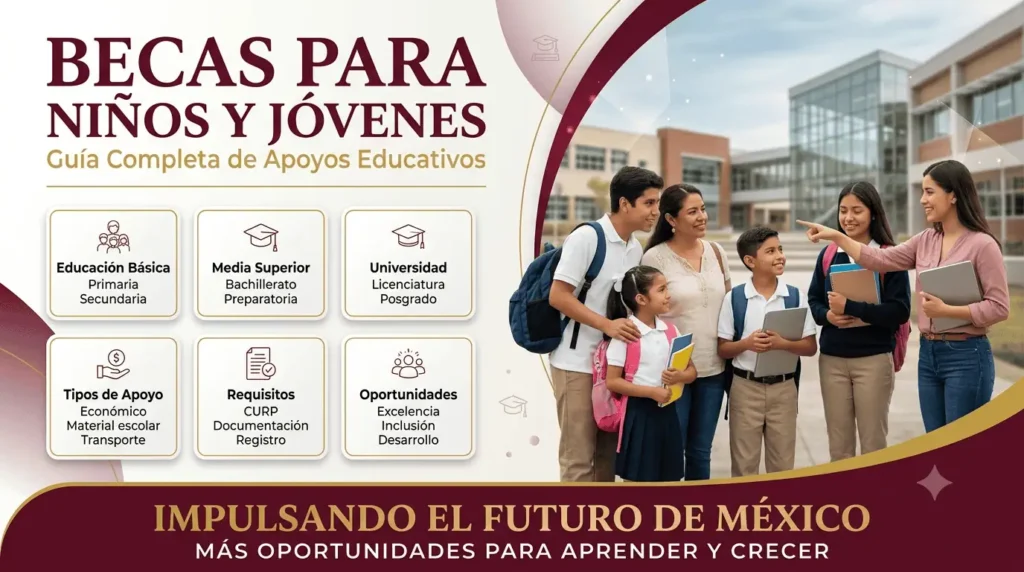Becas para niños y jóvenes en México apoyos educativos