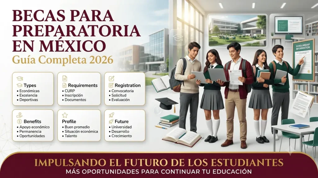 Becas para preparatoria en México guía completa 2026